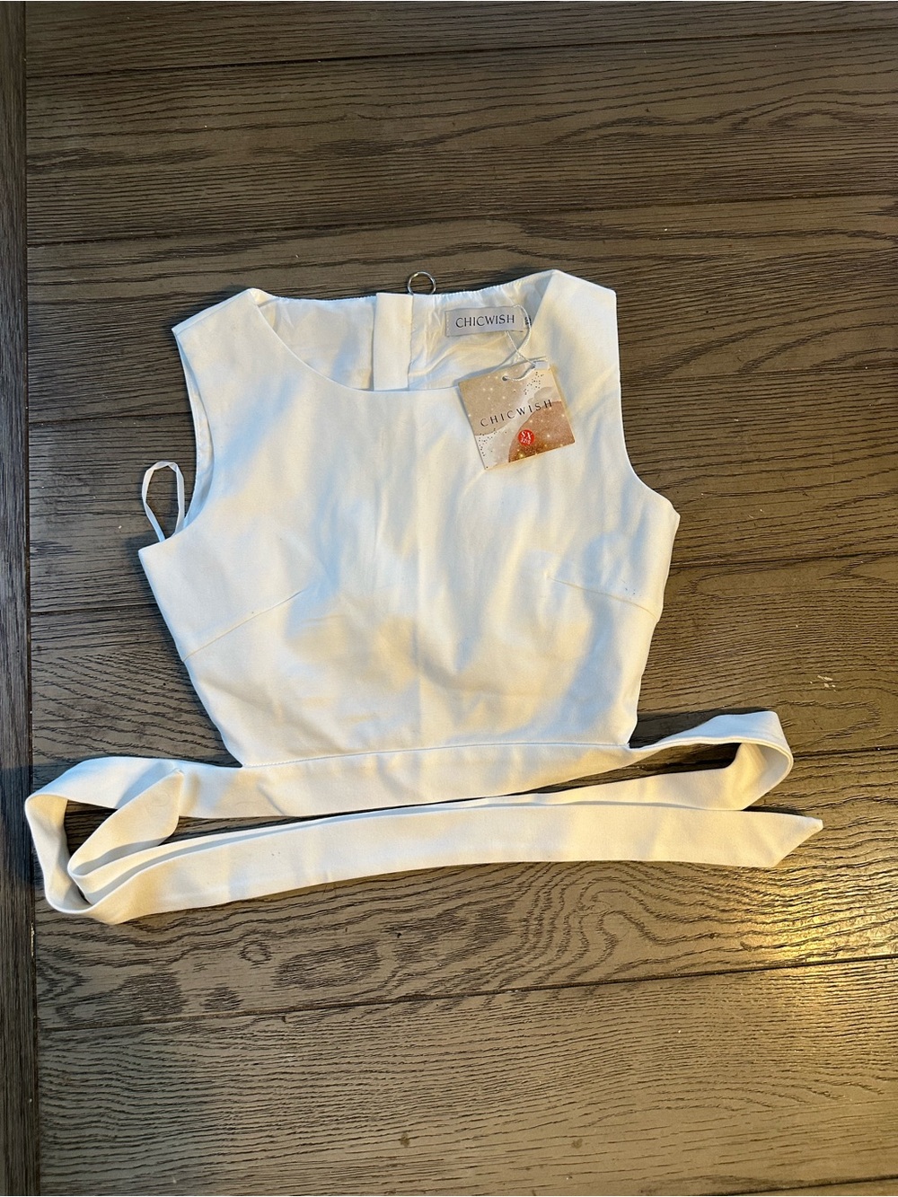 Chicwish Cream Sleeveless Wrap Crop Top New-Super cute!